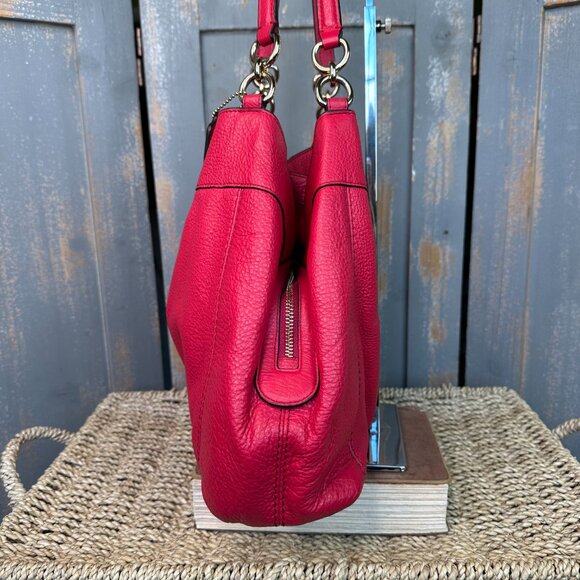 Coach Lexy Pebbled Leather Shoulder Bag Deep Pink - Picture 4 of 16
